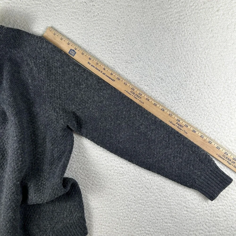 Vintage Lands' End Sweater Mens Large Mock Neck Waffle Knit Button Pullover